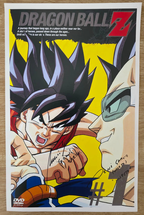 Dragon Ball Z Original Poster (11"x17") Signed by Mario Castañeda & René García — Tinta Certified