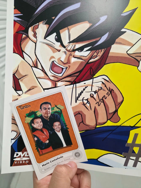 Dragon Ball Z Original Poster (11"x17") Signed by Mario Castañeda & René García — Tinta Certified
