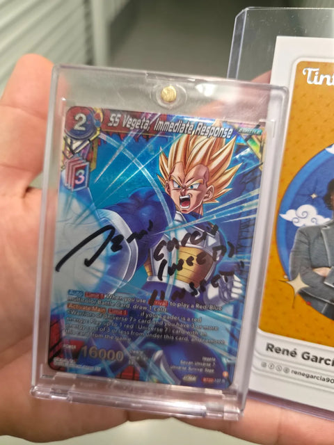 SS Vegeta “Immediate Response” BT20-137 R Foil – Signed by Rene Garcia
